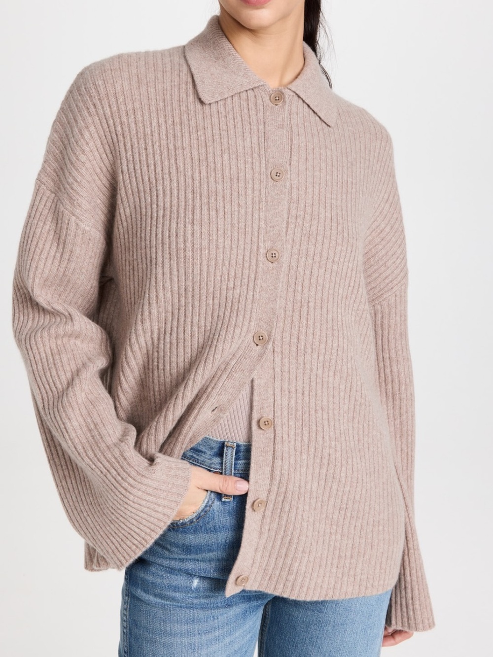 Reformation Fantino Cashmere Collared Cardigan